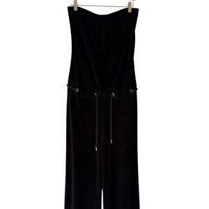 Juicy Couture Vintage Velour Strapless Jumpsuit Black Size S Y2K Lounge